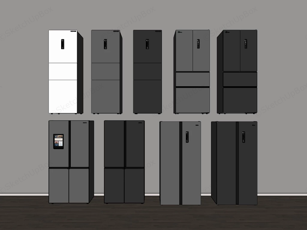Modern Home Refrigerators sketchup model preview - SketchupBox