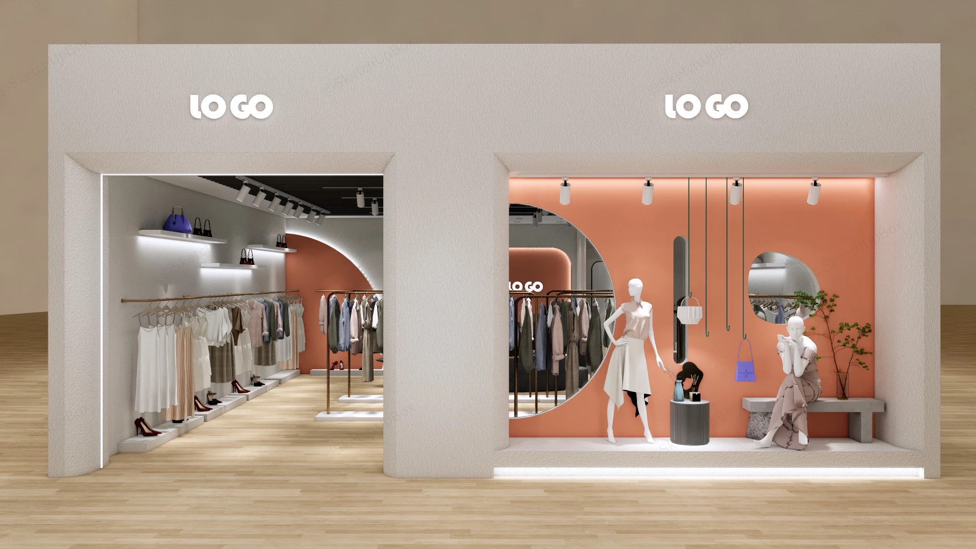 Lady Fashion Clothing Store Design sketchup model preview - SketchupBox