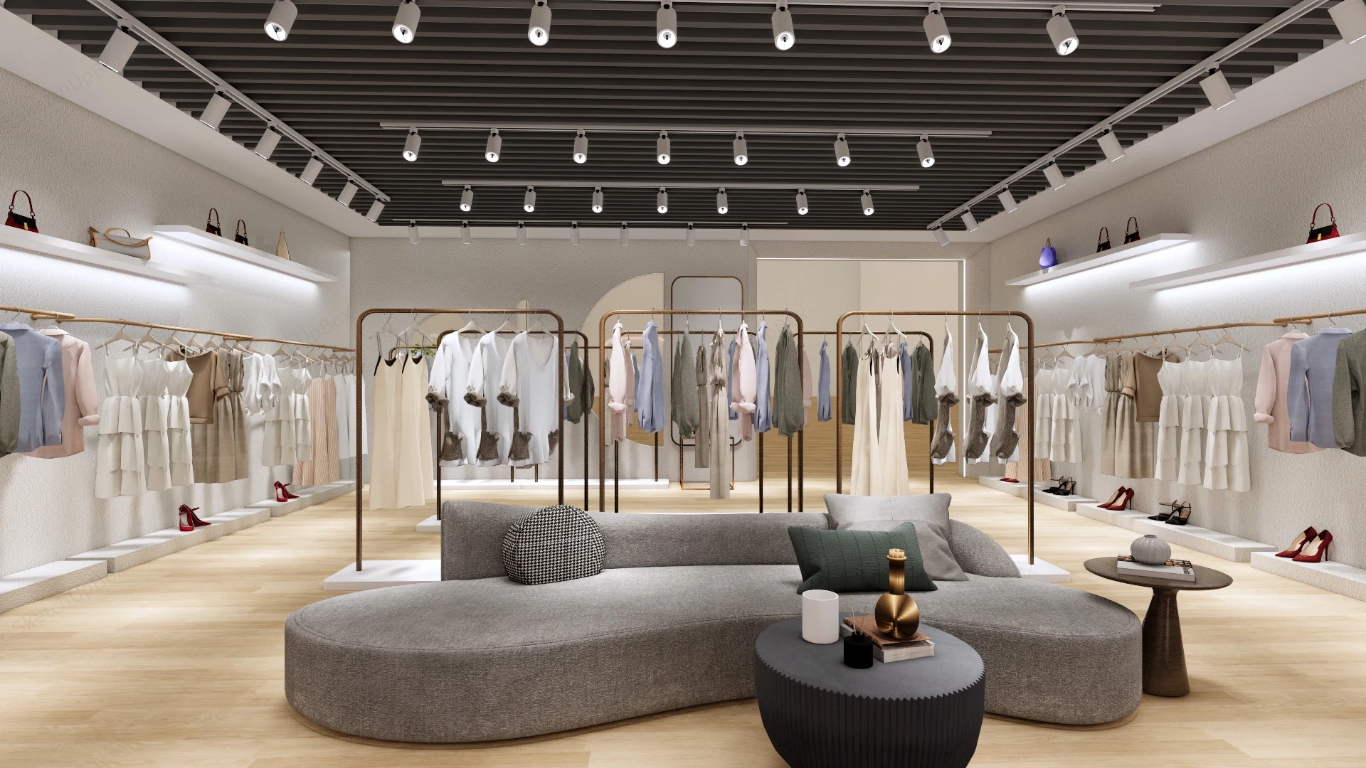 Lady Fashion Clothing Store Design sketchup model preview - SketchupBox