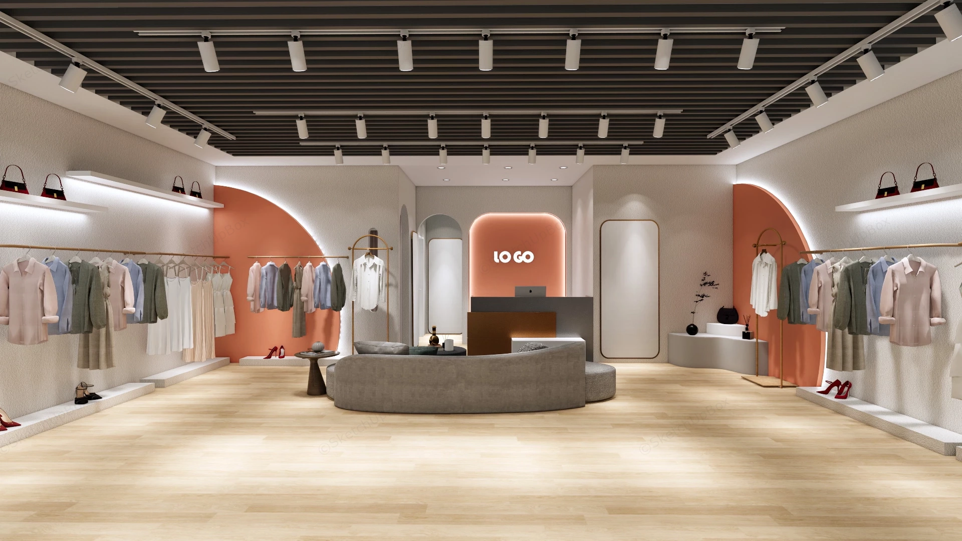 Lady Fashion Clothing Store Design sketchup model preview - SketchupBox