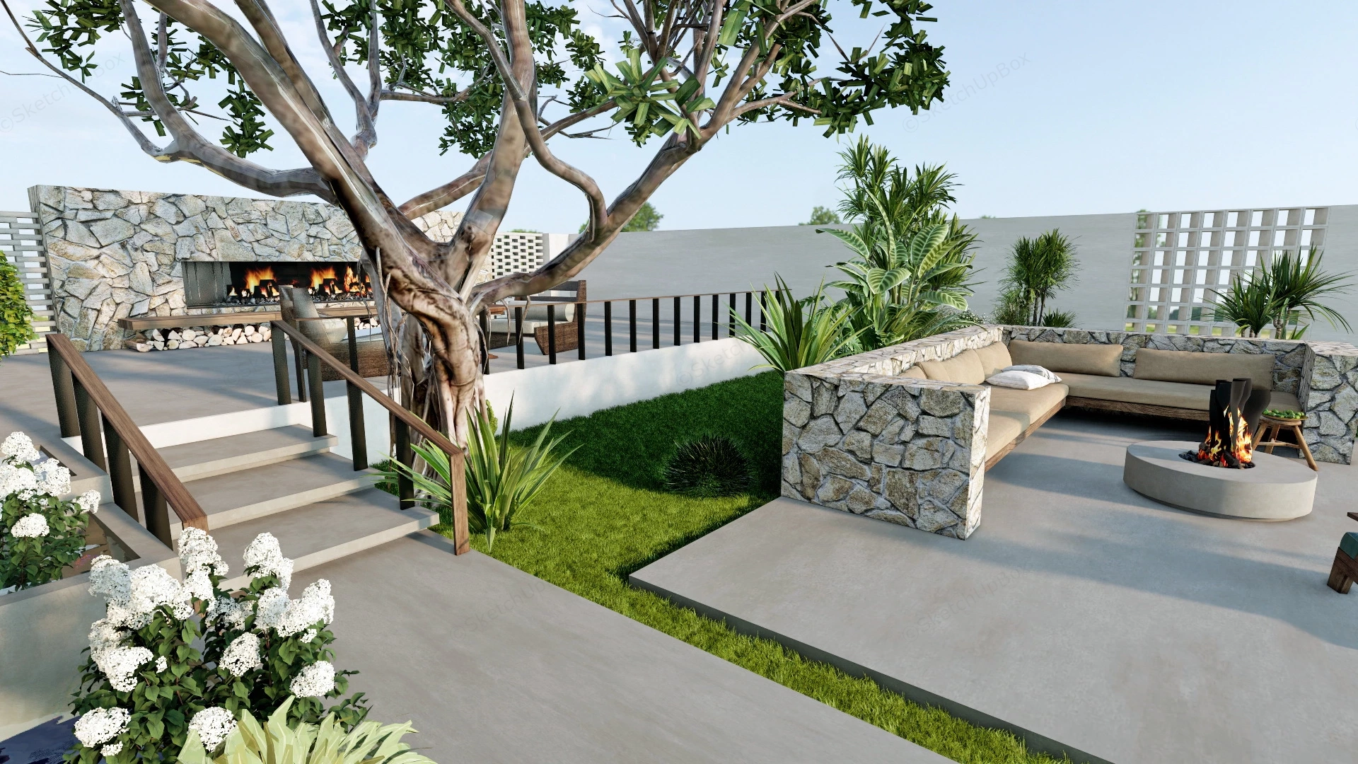 Outdoor Patio Area Ideas sketchup model preview - SketchupBox