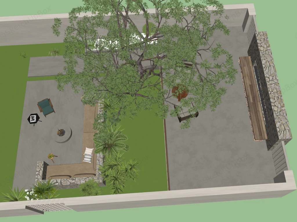 Outdoor Patio Area Ideas sketchup model preview - SketchupBox