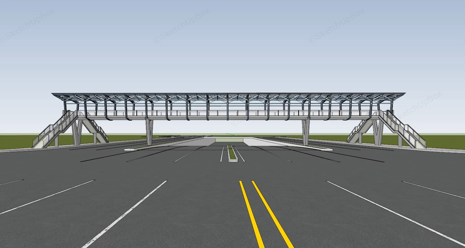 Pedestrian Overpass Bridge sketchup model preview - SketchupBox