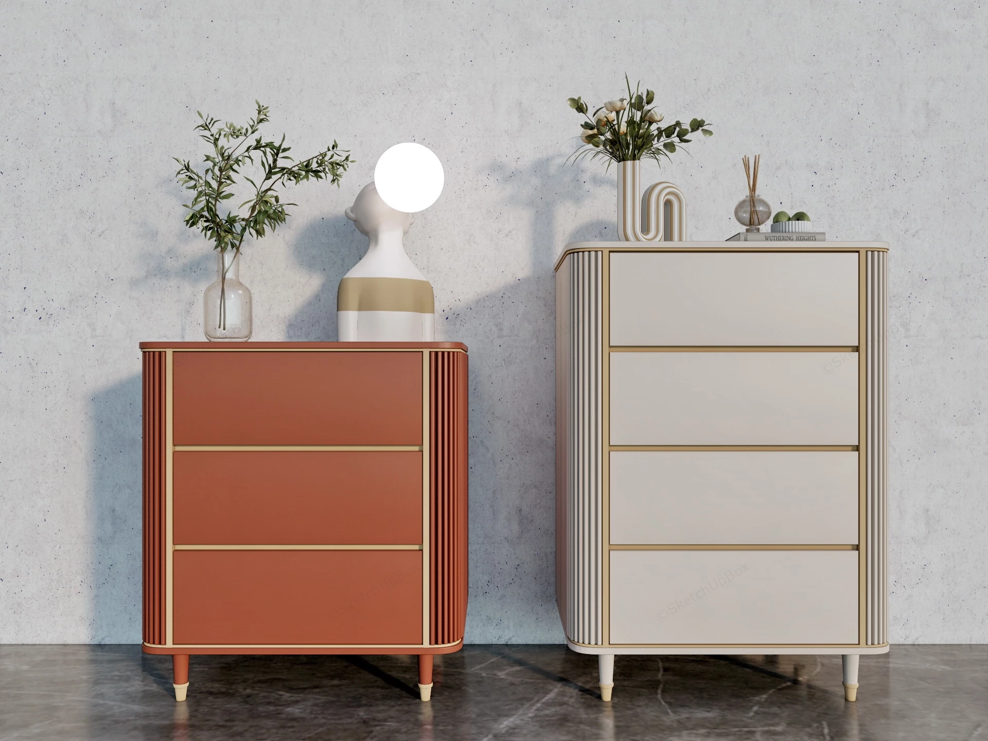 Modern Luxury Nightstands sketchup model preview - SketchupBox