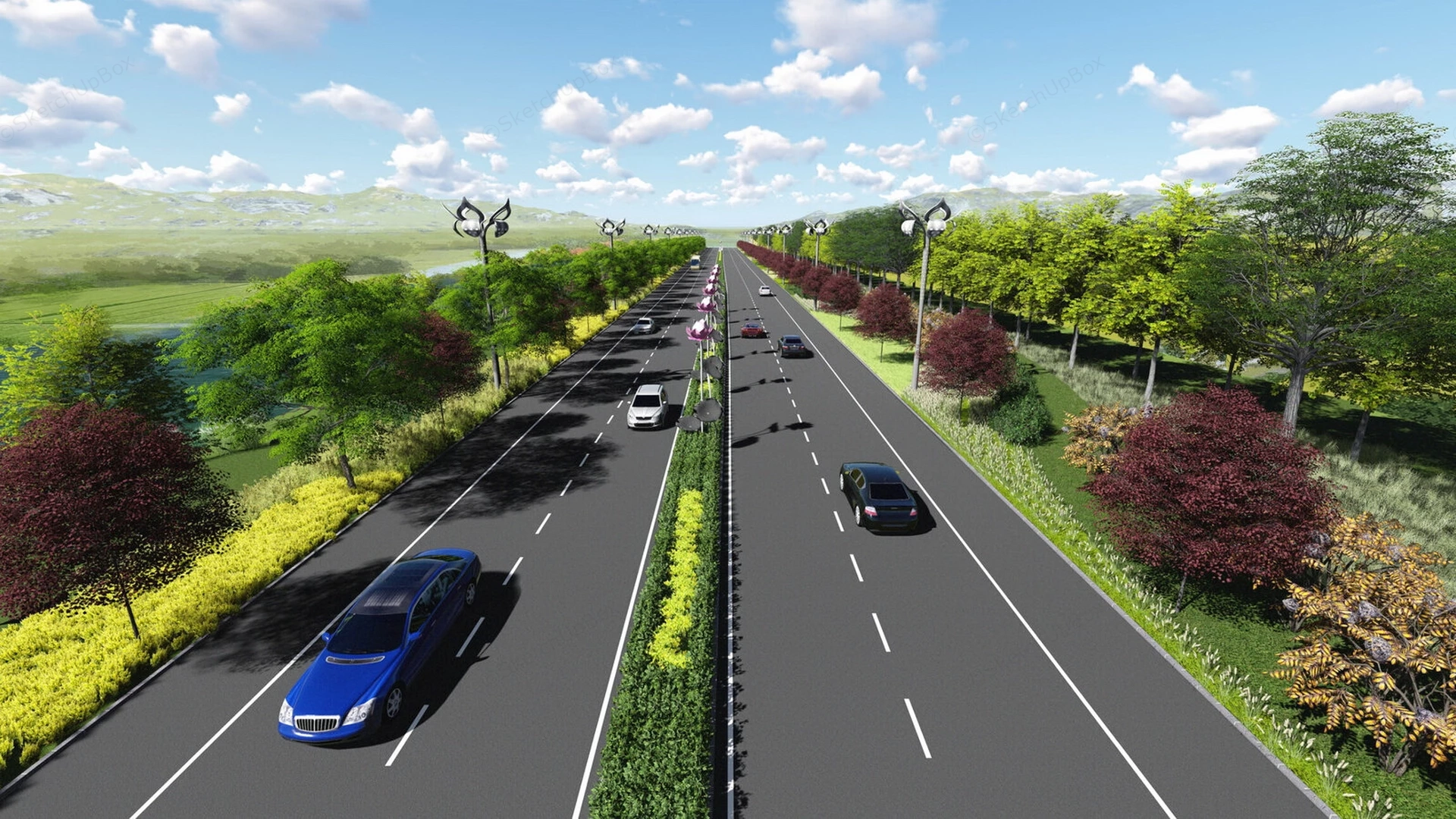 City Road Landscape Design sketchup model preview - SketchupBox