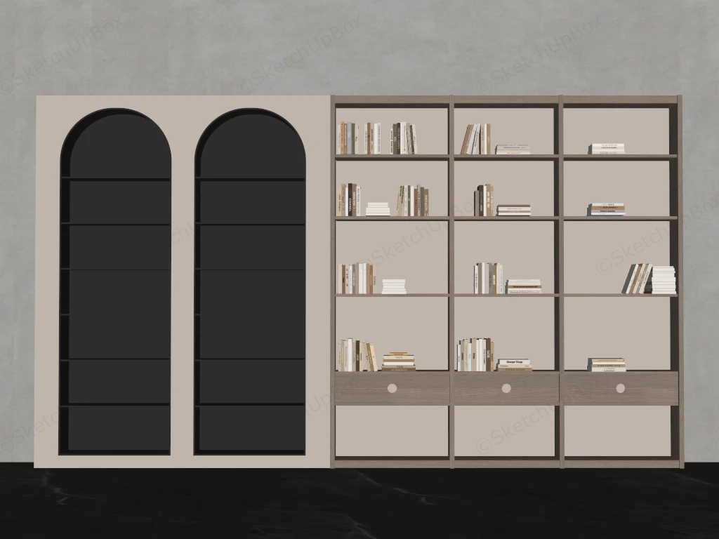 Modern Bookshelf sketchup model preview - SketchupBox