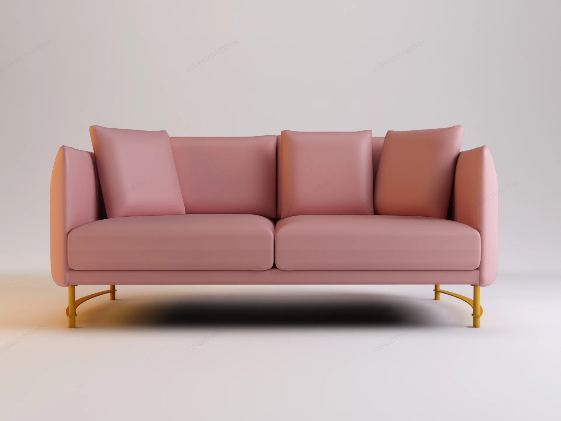Blush Pink Sofa sketchup model preview - SketchupBox