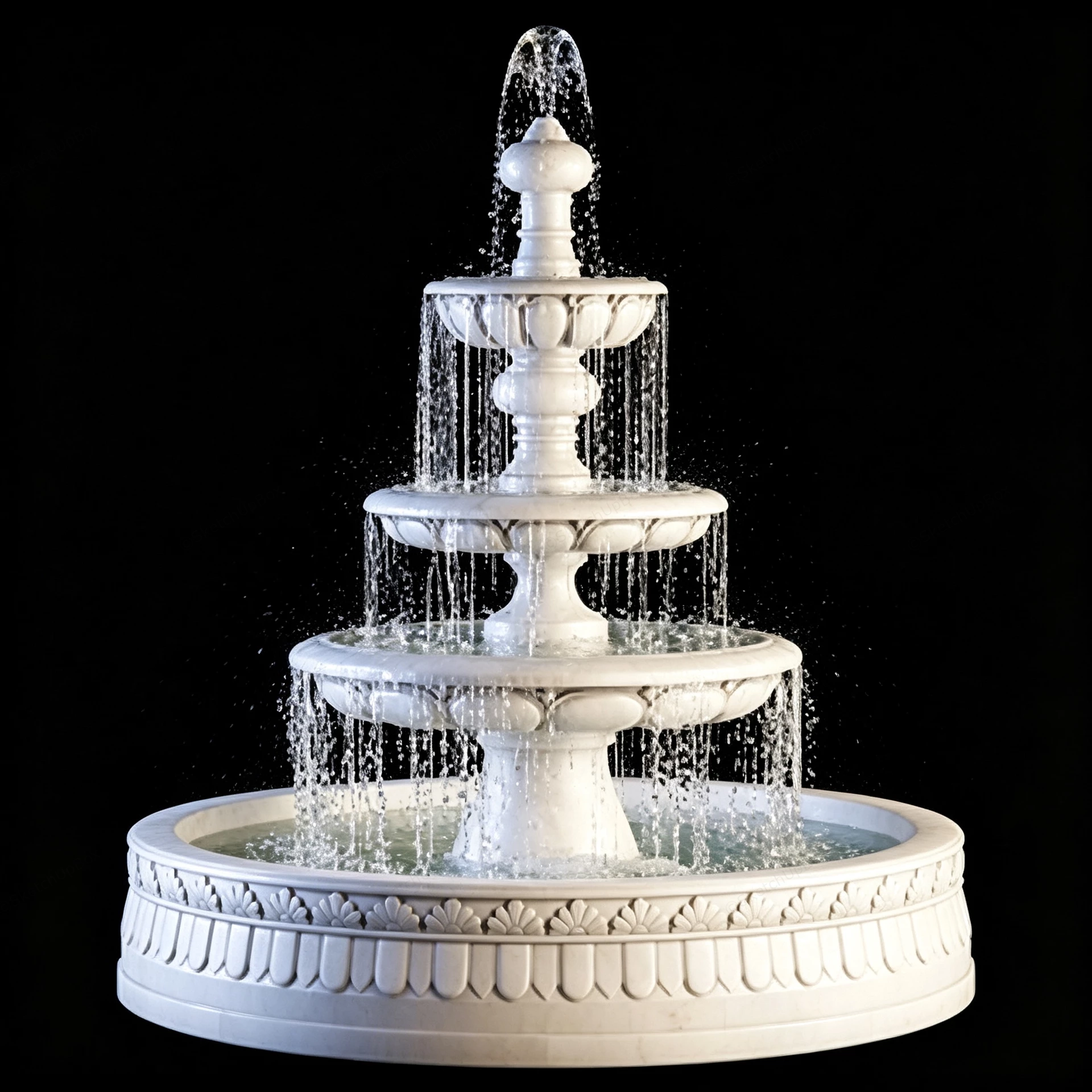 4 Tier Water Fountain sketchup model preview - SketchupBox