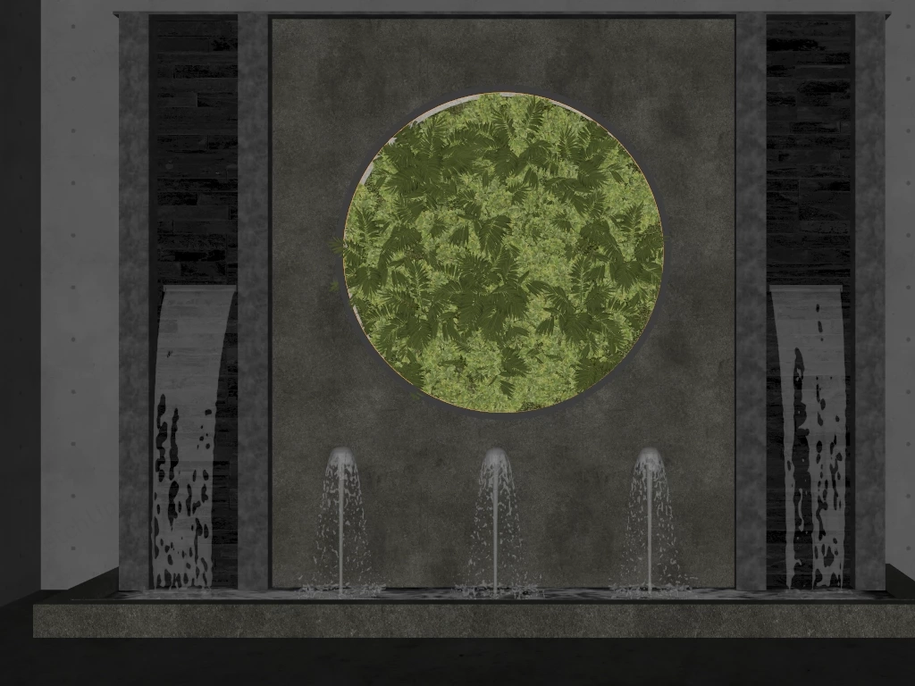 Indoor Wall Water Fountain sketchup model preview - SketchupBox