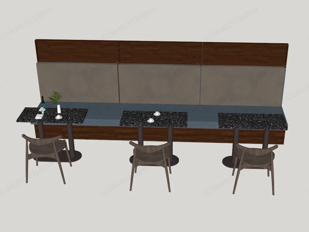 Cafe Booth Seating sketchup model preview - SketchupBox