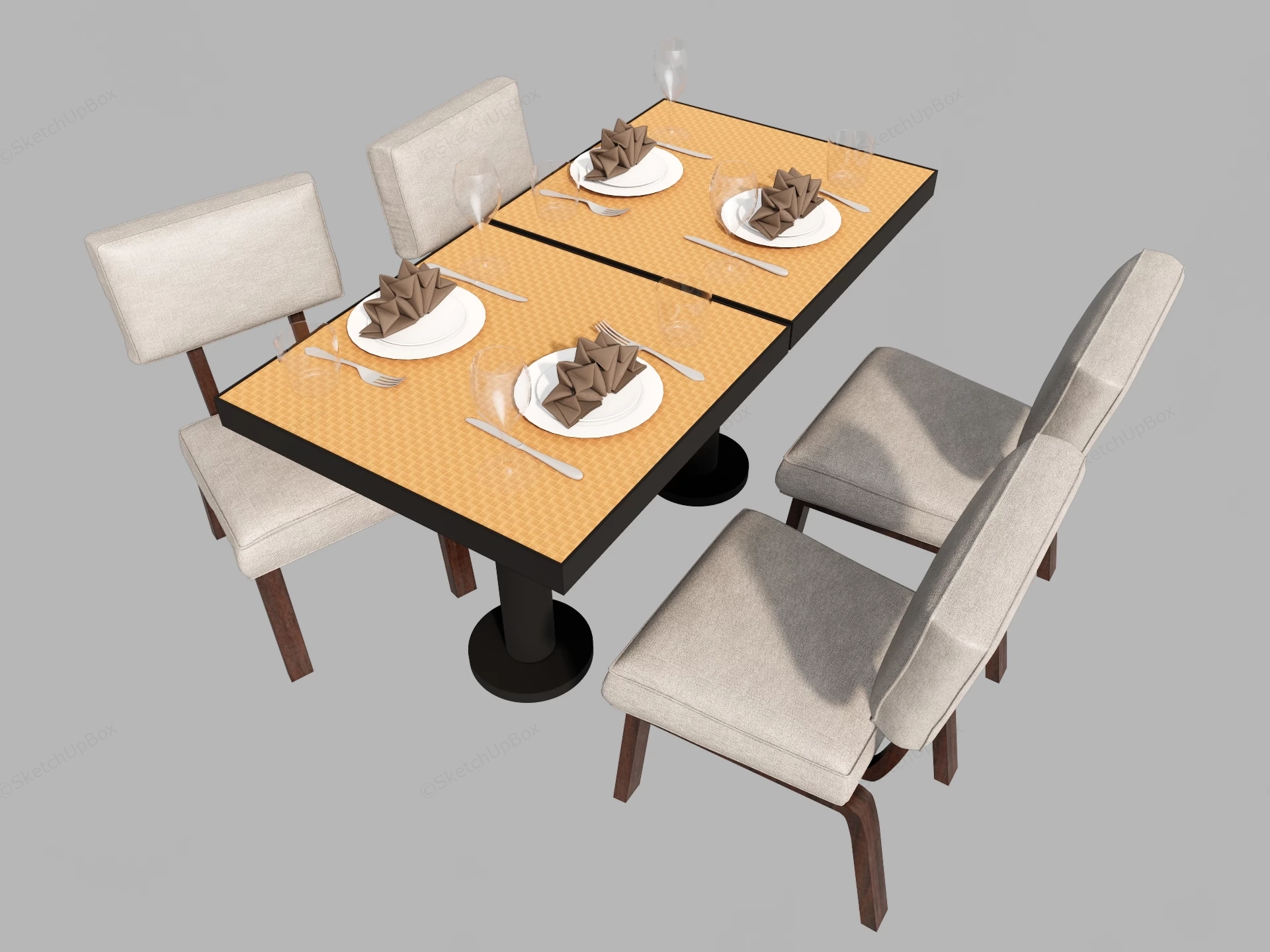 Restaurant Tables And Chairs sketchup model preview - SketchupBox