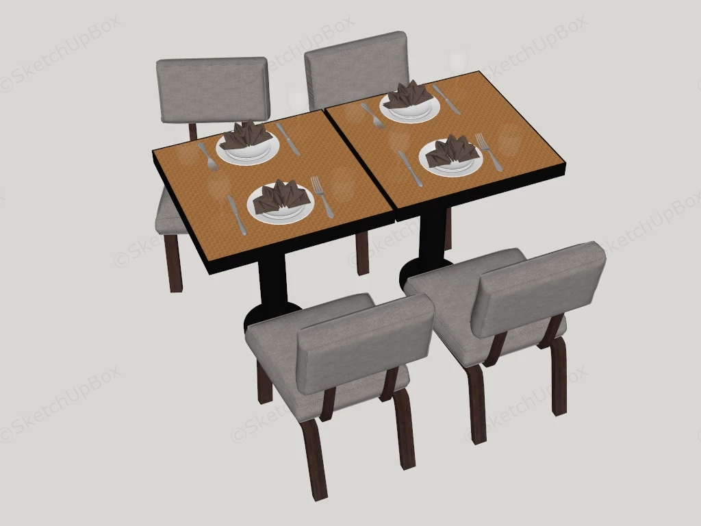 Restaurant Tables And Chairs sketchup model preview - SketchupBox