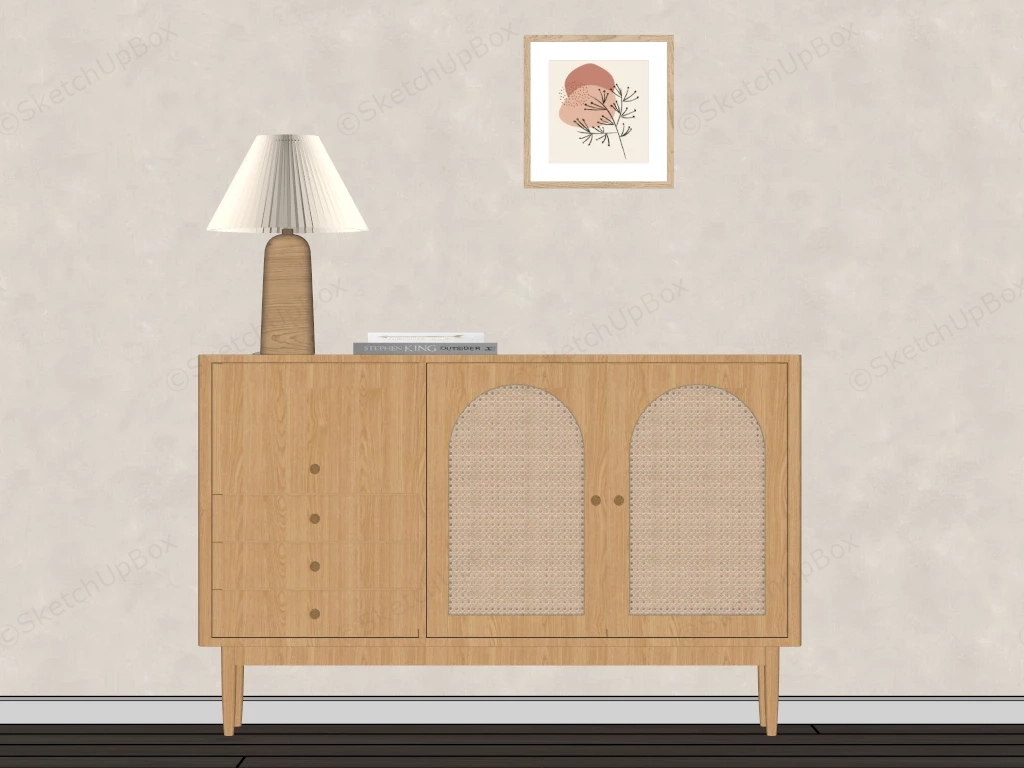 Wood Buffet Cabinet Sideboard sketchup model preview - SketchupBox