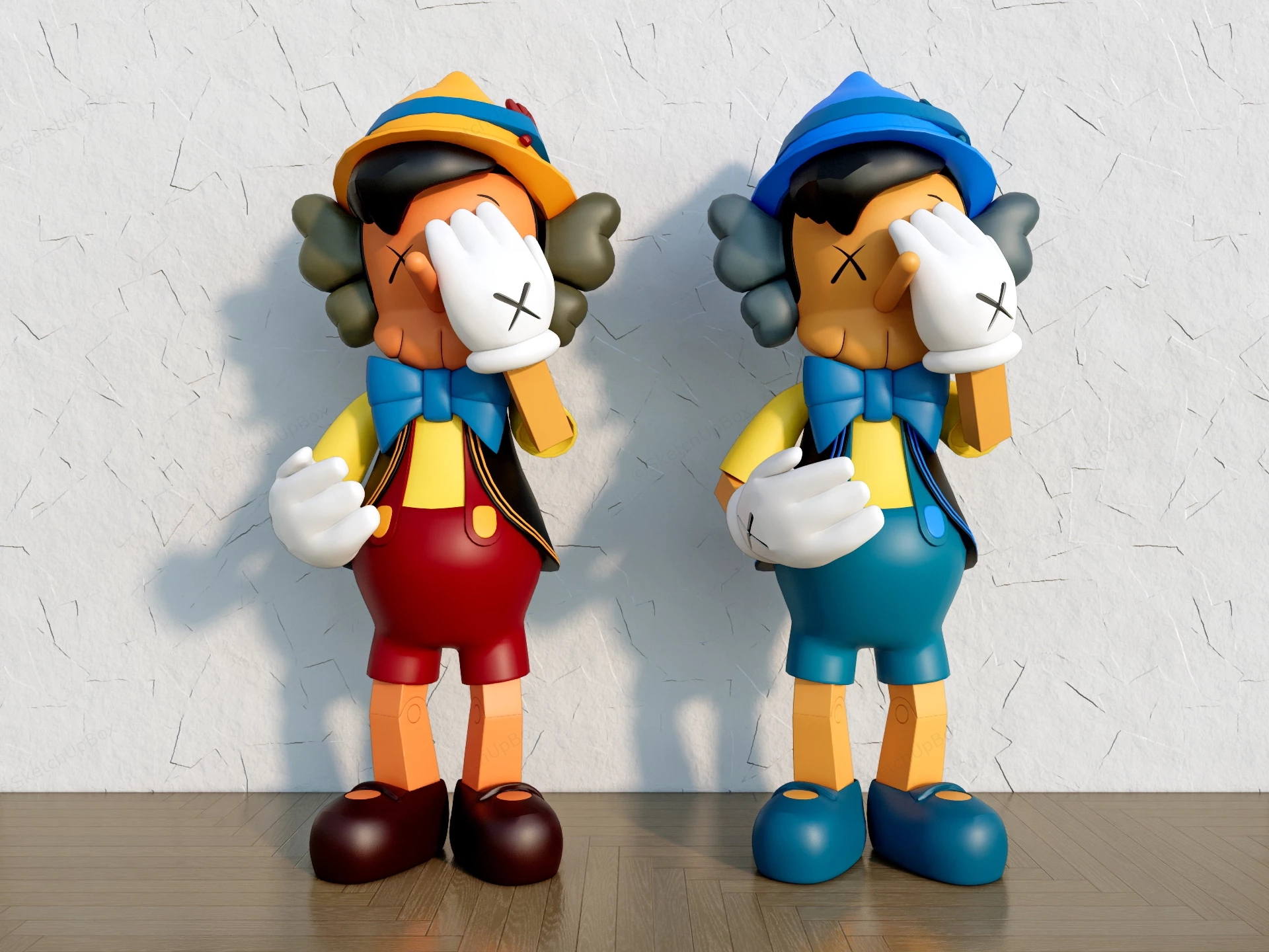 Pinocchio And Jiminy Kaws Collection sketchup model preview - SketchupBox
