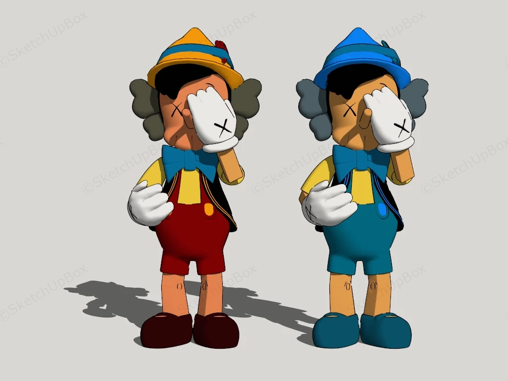 Pinocchio And Jiminy Kaws Collection sketchup model preview - SketchupBox