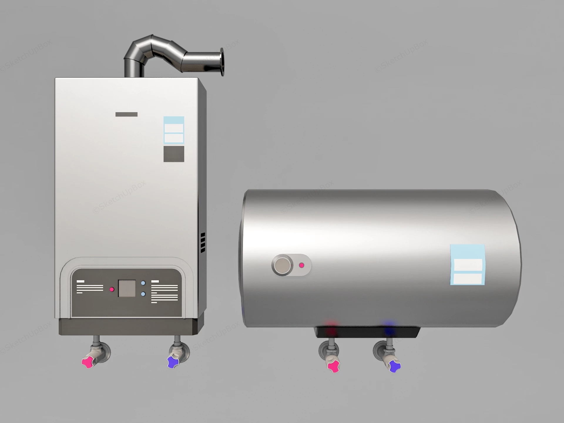 Gas And Electric Water Heater sketchup model preview - SketchupBox