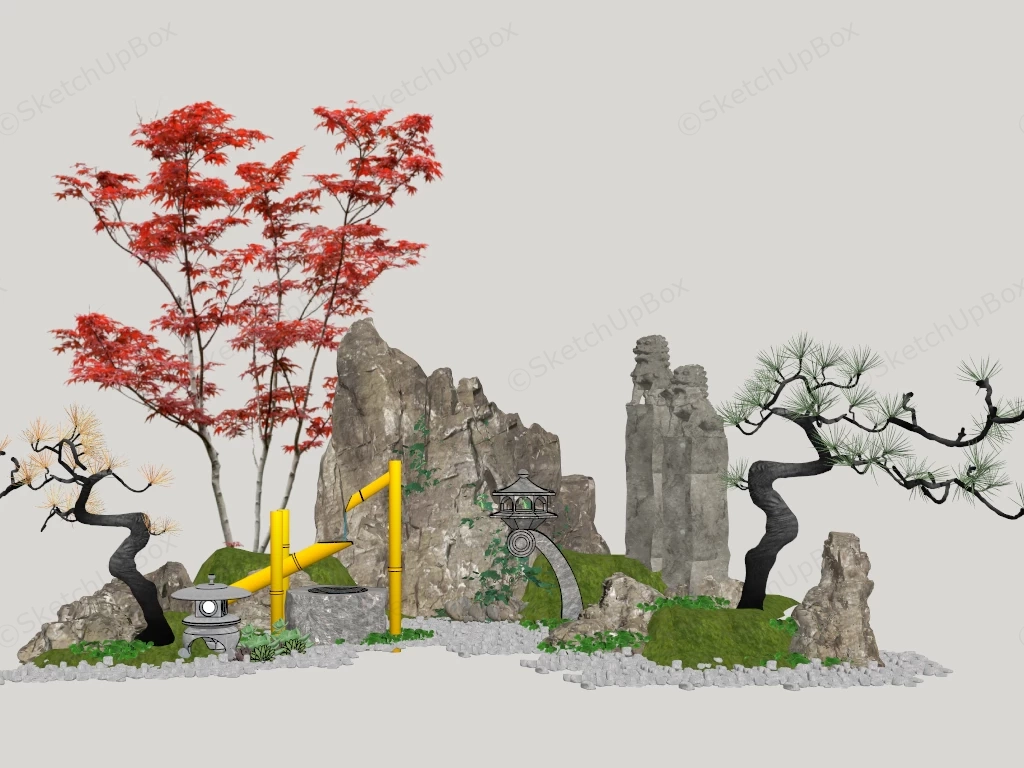 Small Zen Rock Garden sketchup model preview - SketchupBox