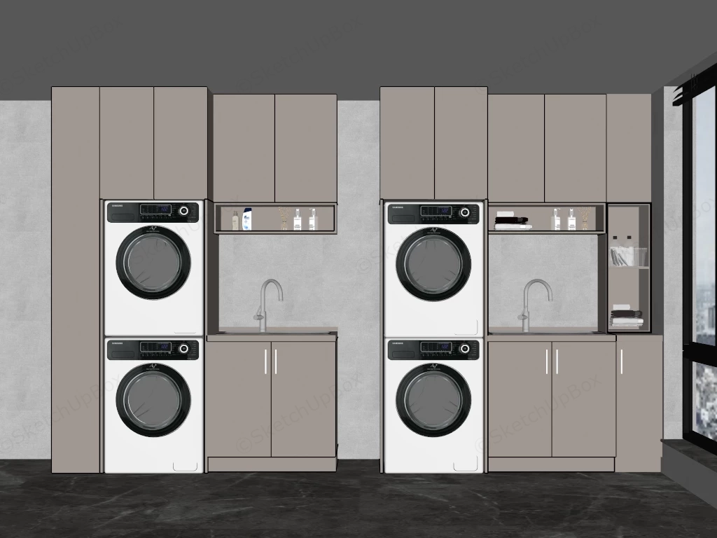 Utility Room Storage Cabinets sketchup model preview - SketchupBox
