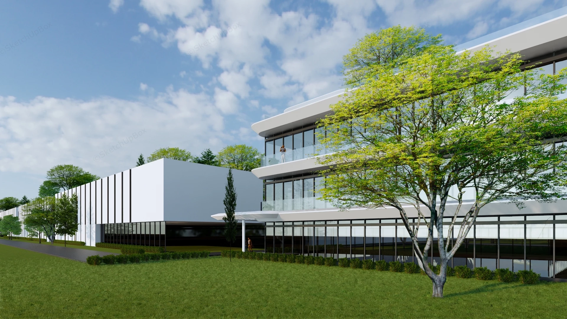Modern Factory Buildings Design sketchup model preview - SketchupBox