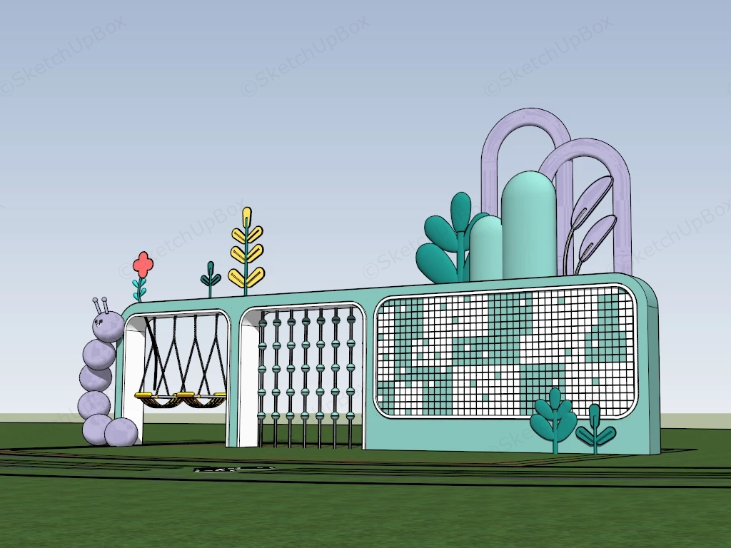 Outdoor Kids Interactive Wall sketchup model preview - SketchupBox
