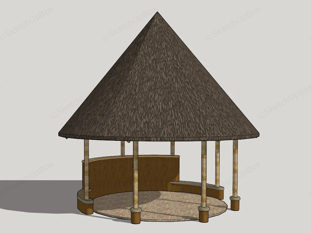 Thatched Roof Gazebo sketchup model preview - SketchupBox