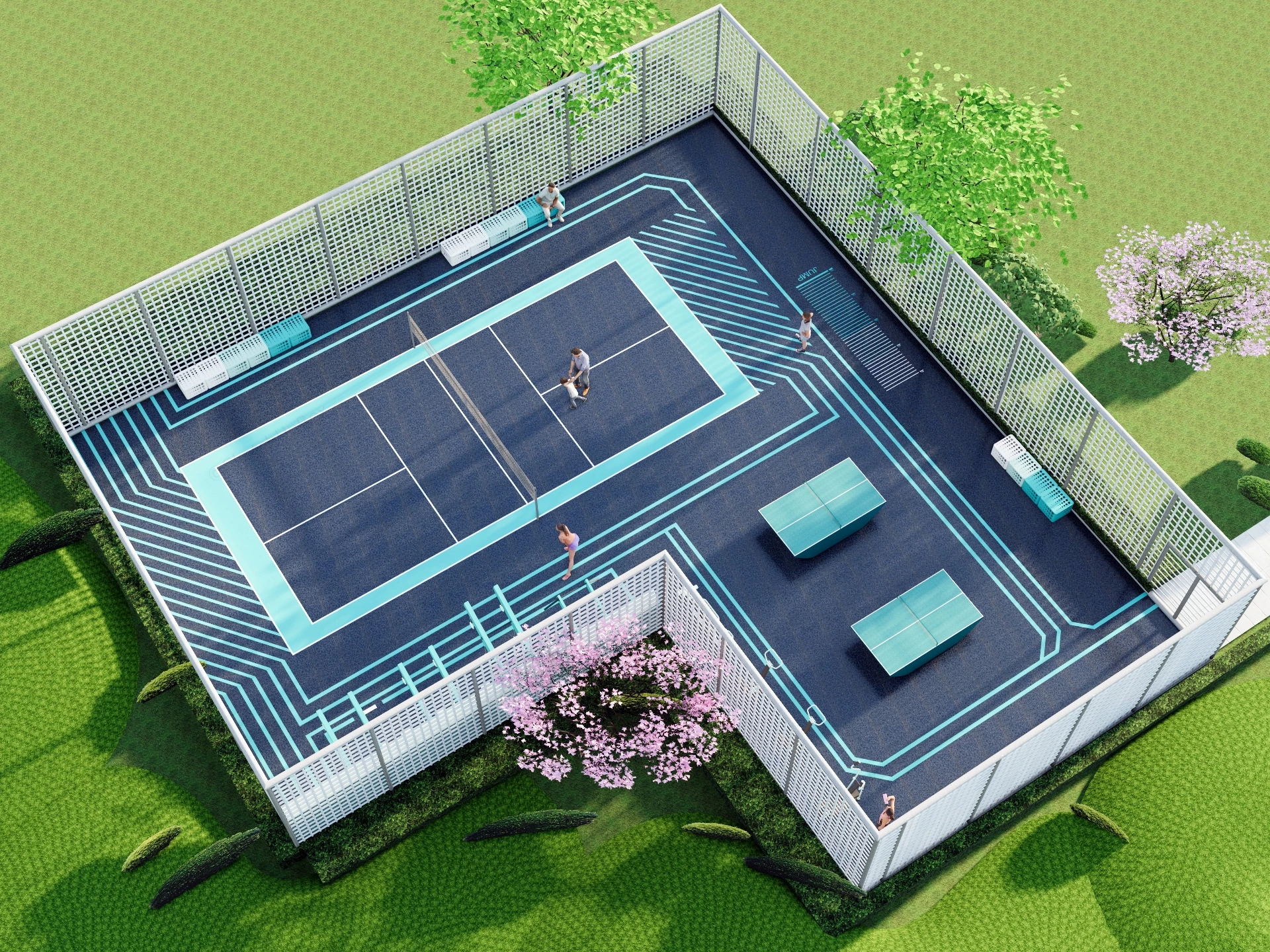 Neighborhood Sports Court sketchup model preview - SketchupBox
