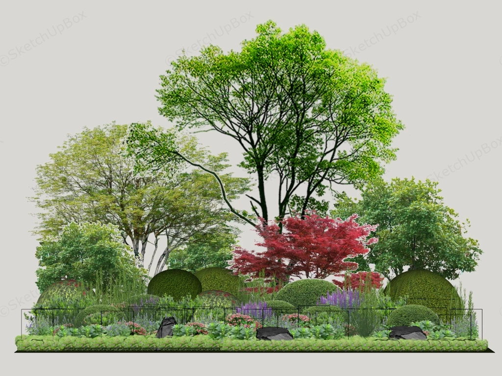 Garden Border Plants sketchup model preview - SketchupBox