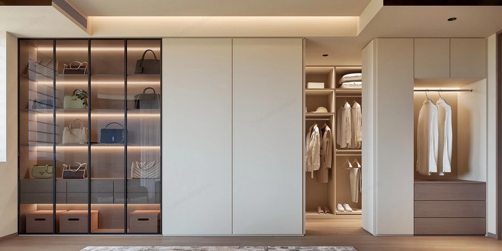 Spacious Dressing Room Design sketchup model preview - SketchupBox