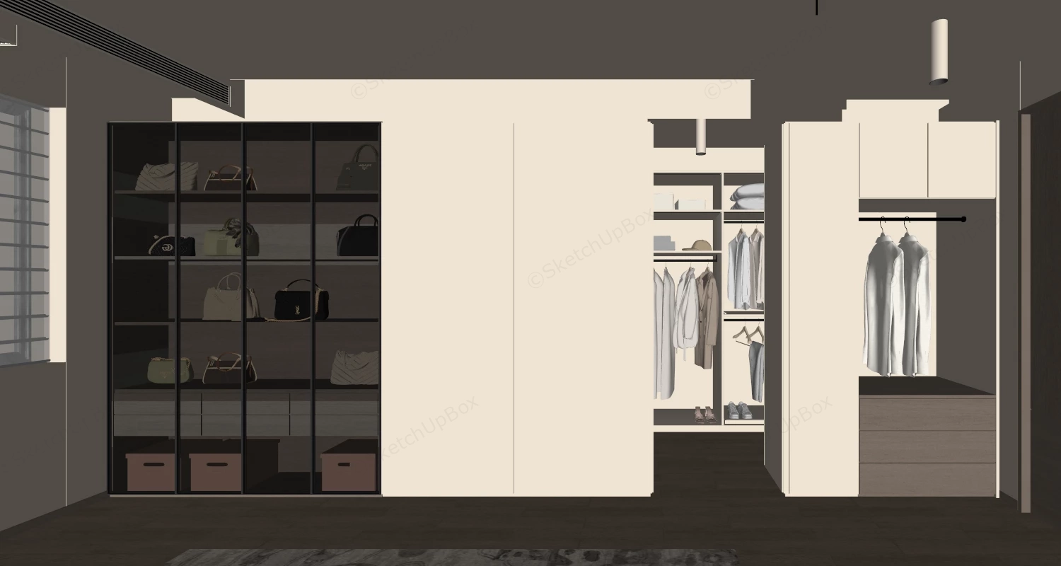 Spacious Dressing Room Design sketchup model preview - SketchupBox