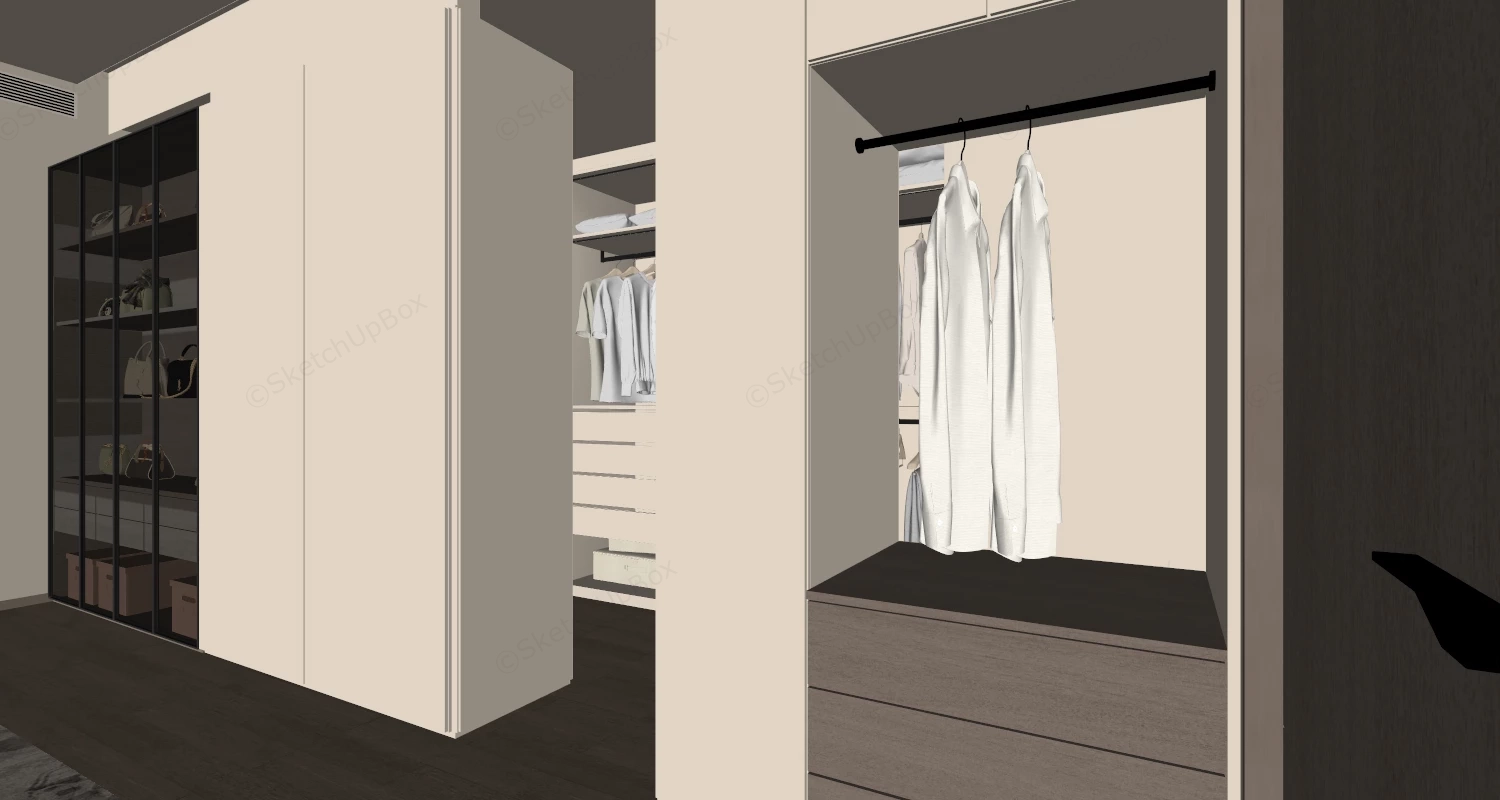Spacious Dressing Room Design sketchup model preview - SketchupBox