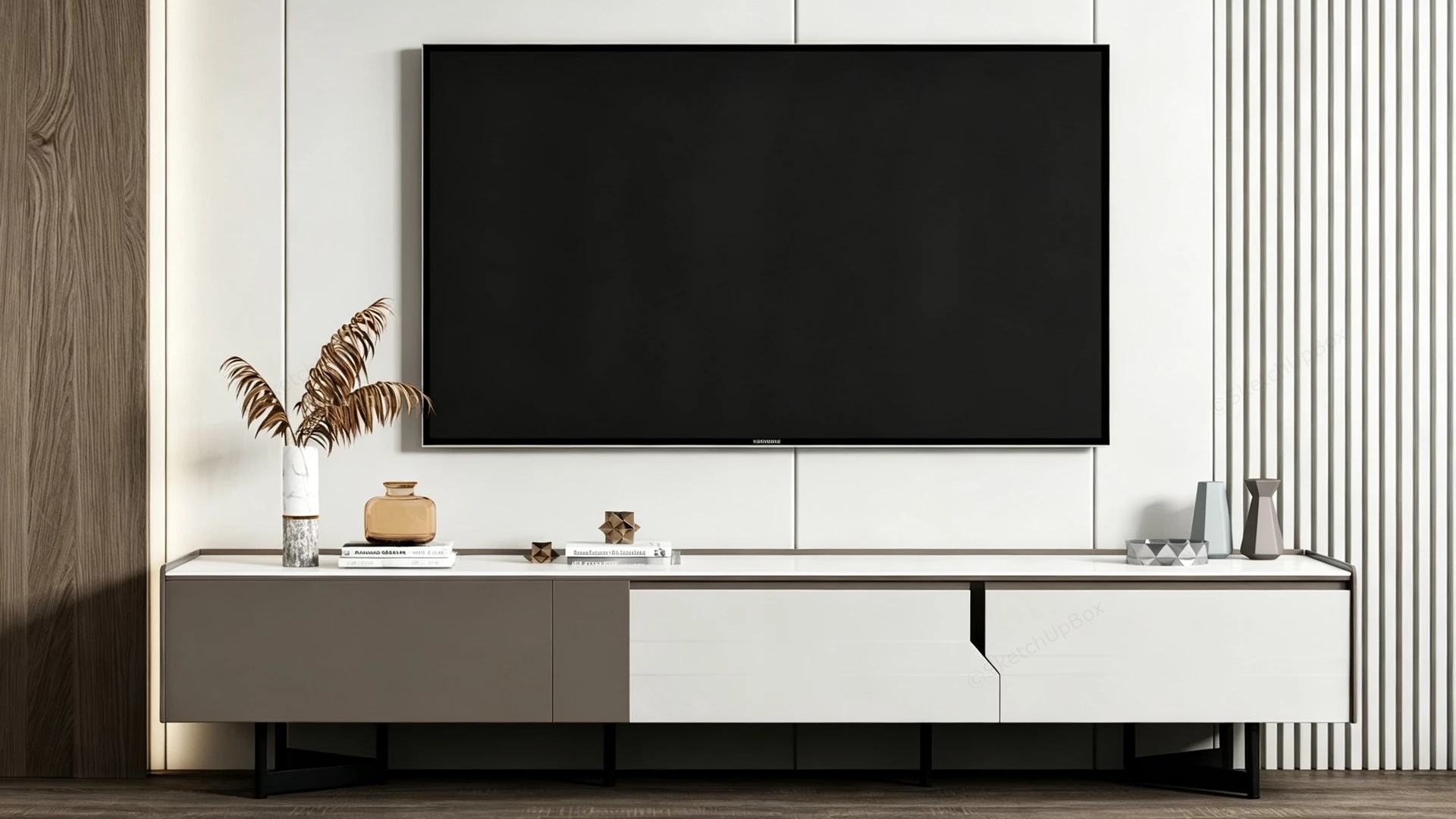 Modern TV Console sketchup model preview - SketchupBox