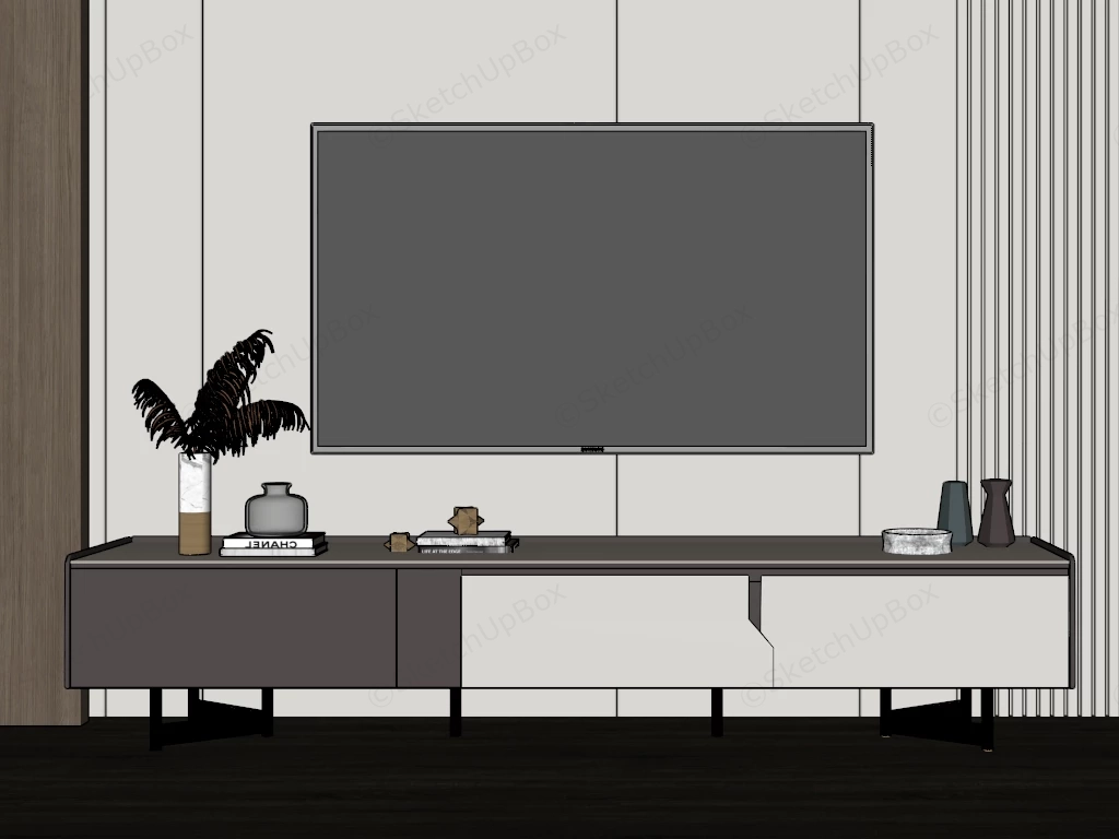 Modern TV Console sketchup model preview - SketchupBox