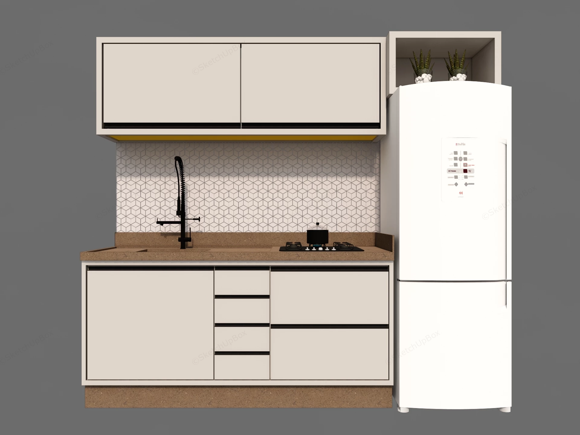 Small Kitchen Cabinet Design sketchup model preview - SketchupBox