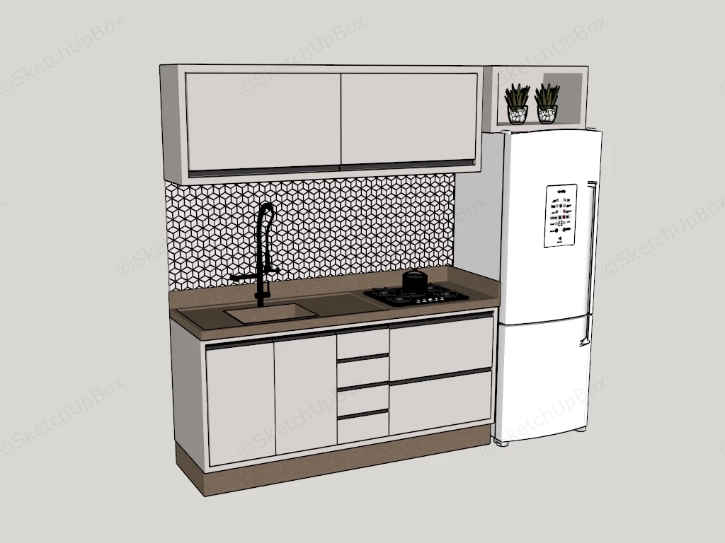 Small Kitchen Cabinet Design sketchup model preview - SketchupBox