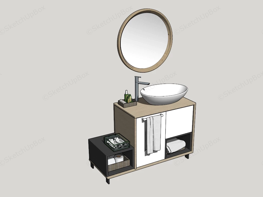 Single Sink Bathroom Vanity sketchup model preview - SketchupBox
