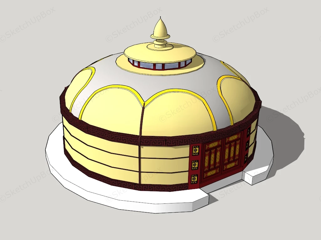 Traditional Mongolian Yurt sketchup model preview - SketchupBox