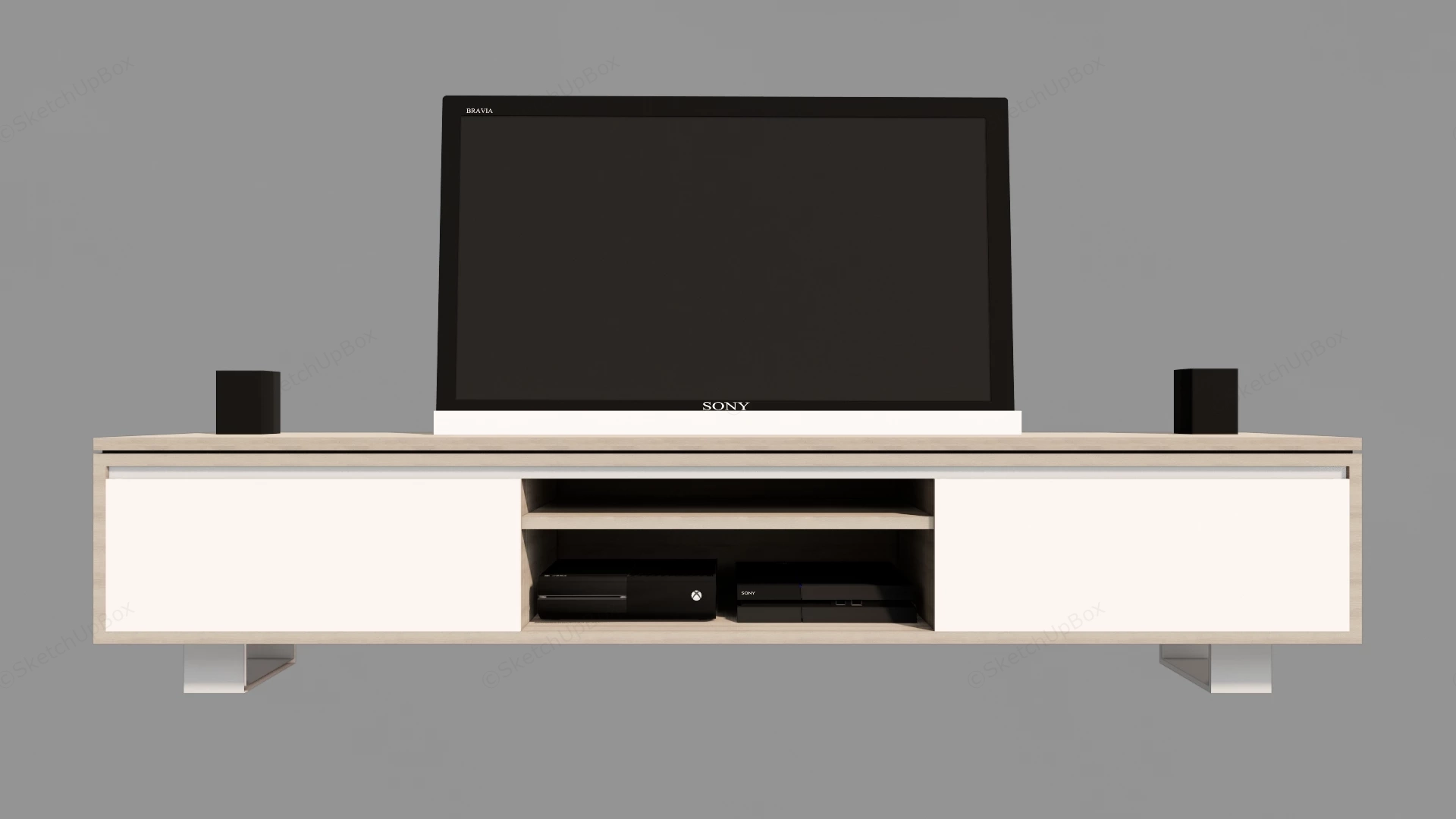 Entertainment Center Console sketchup model preview - SketchupBox