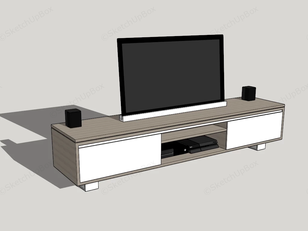 Entertainment Center Console sketchup model preview - SketchupBox