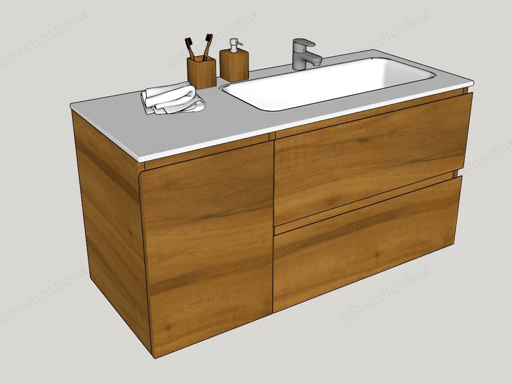 Single Sink Bathroom Vanity Cabinet sketchup model preview - SketchupBox
