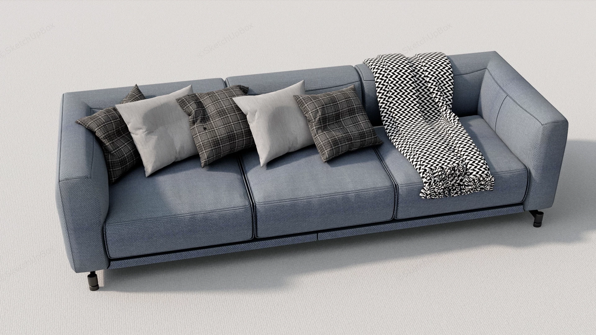 Modern 3 Seater Sofa sketchup model preview - SketchupBox