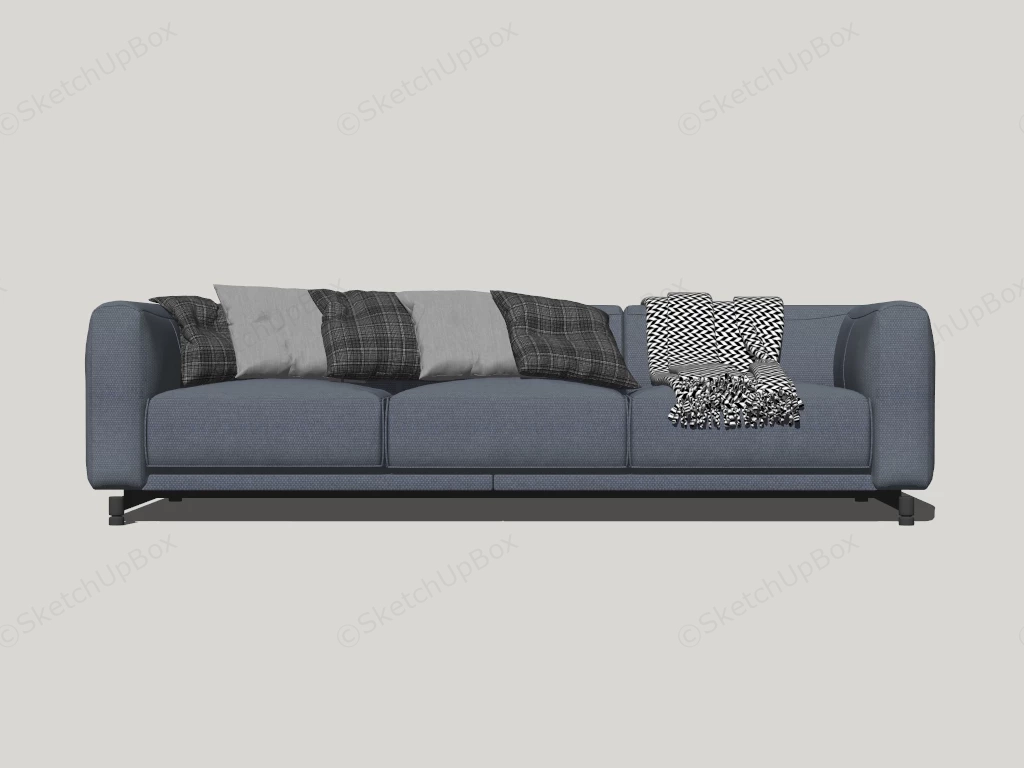 Modern 3 Seater Sofa sketchup model preview - SketchupBox