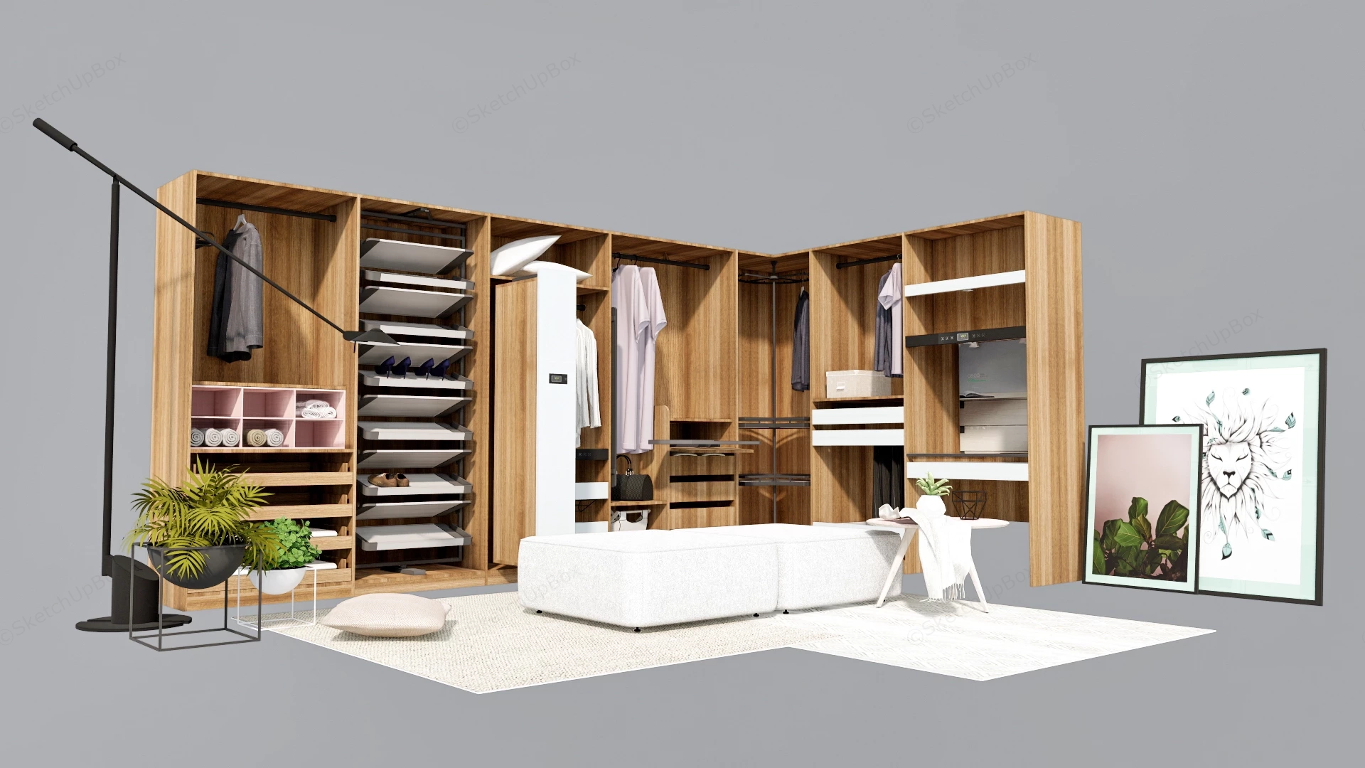 Dressing Room Wardrobe Design sketchup model preview - SketchupBox