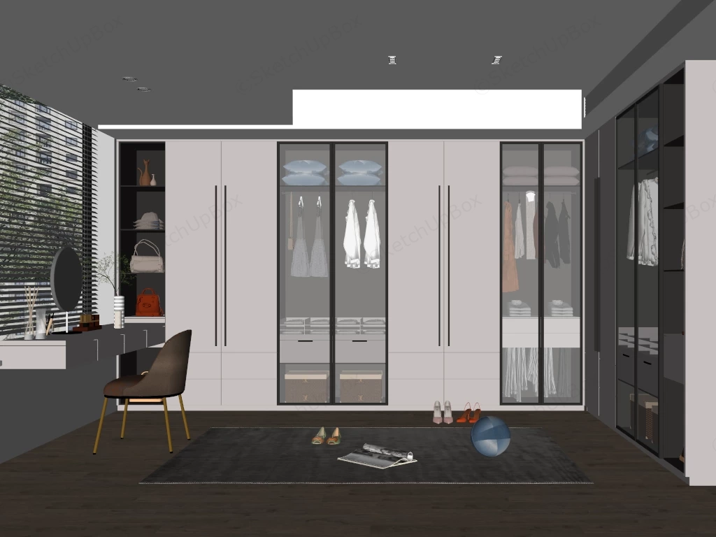 Dressing Room Closet Design Plan sketchup model preview - SketchupBox