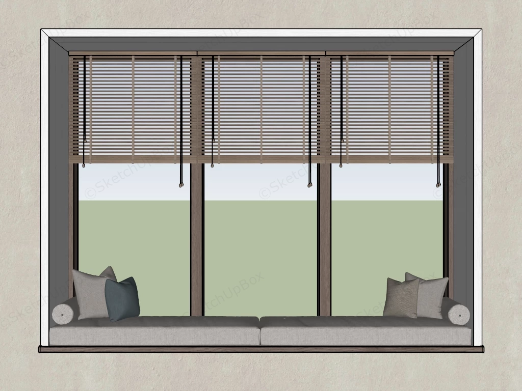 Bay Window With Blinds sketchup model preview - SketchupBox