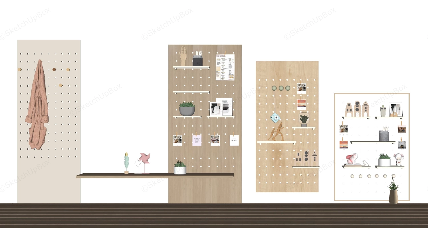 Pegboard Wall Ideas sketchup model preview - SketchupBox