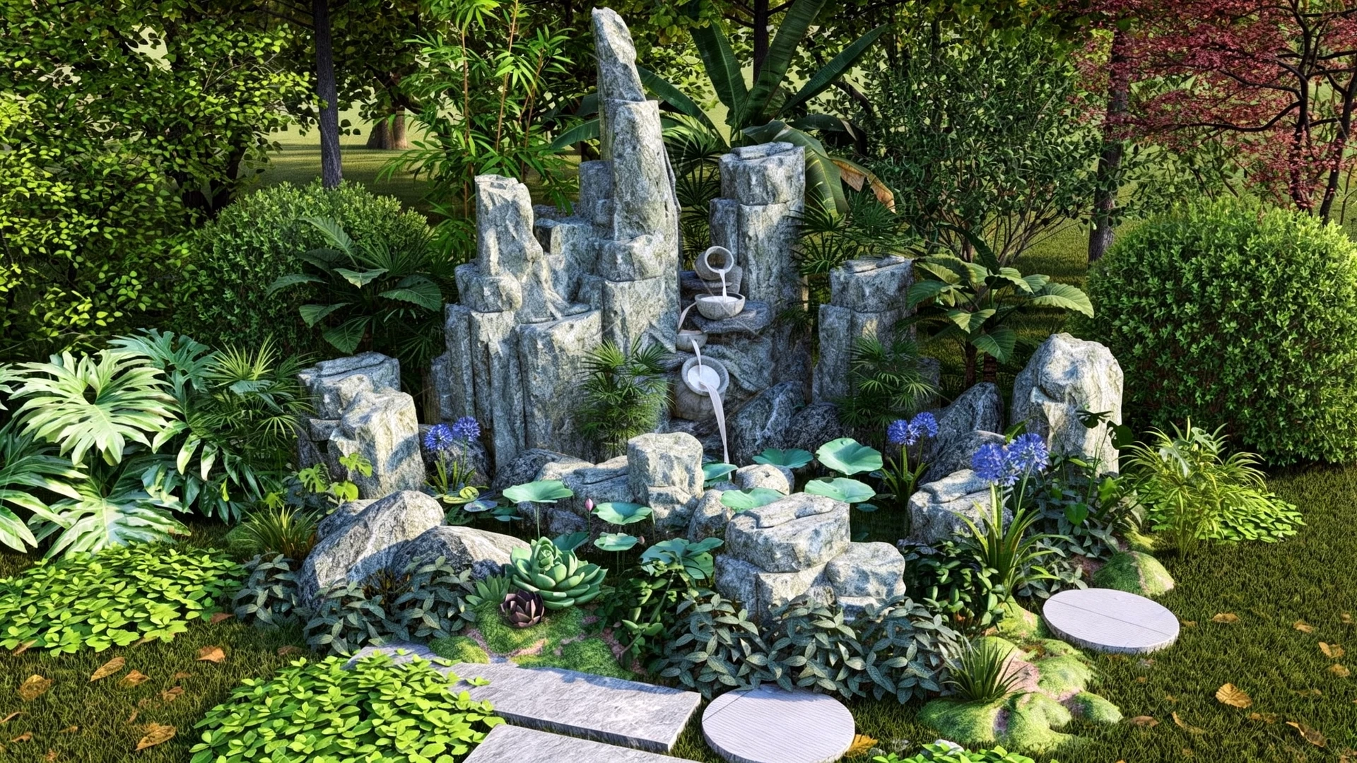 Unique Rock Garden Idea sketchup model preview - SketchupBox