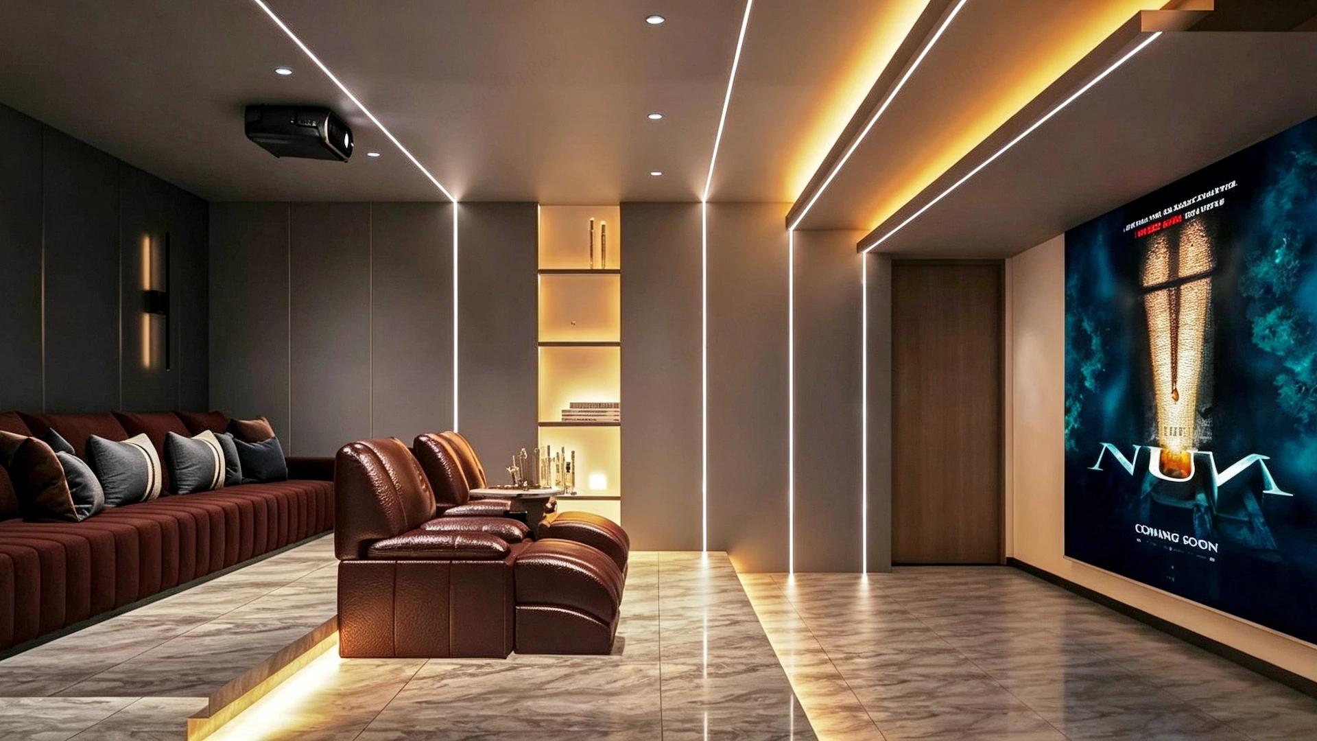 Luxury Home Theater Design sketchup model preview - SketchupBox