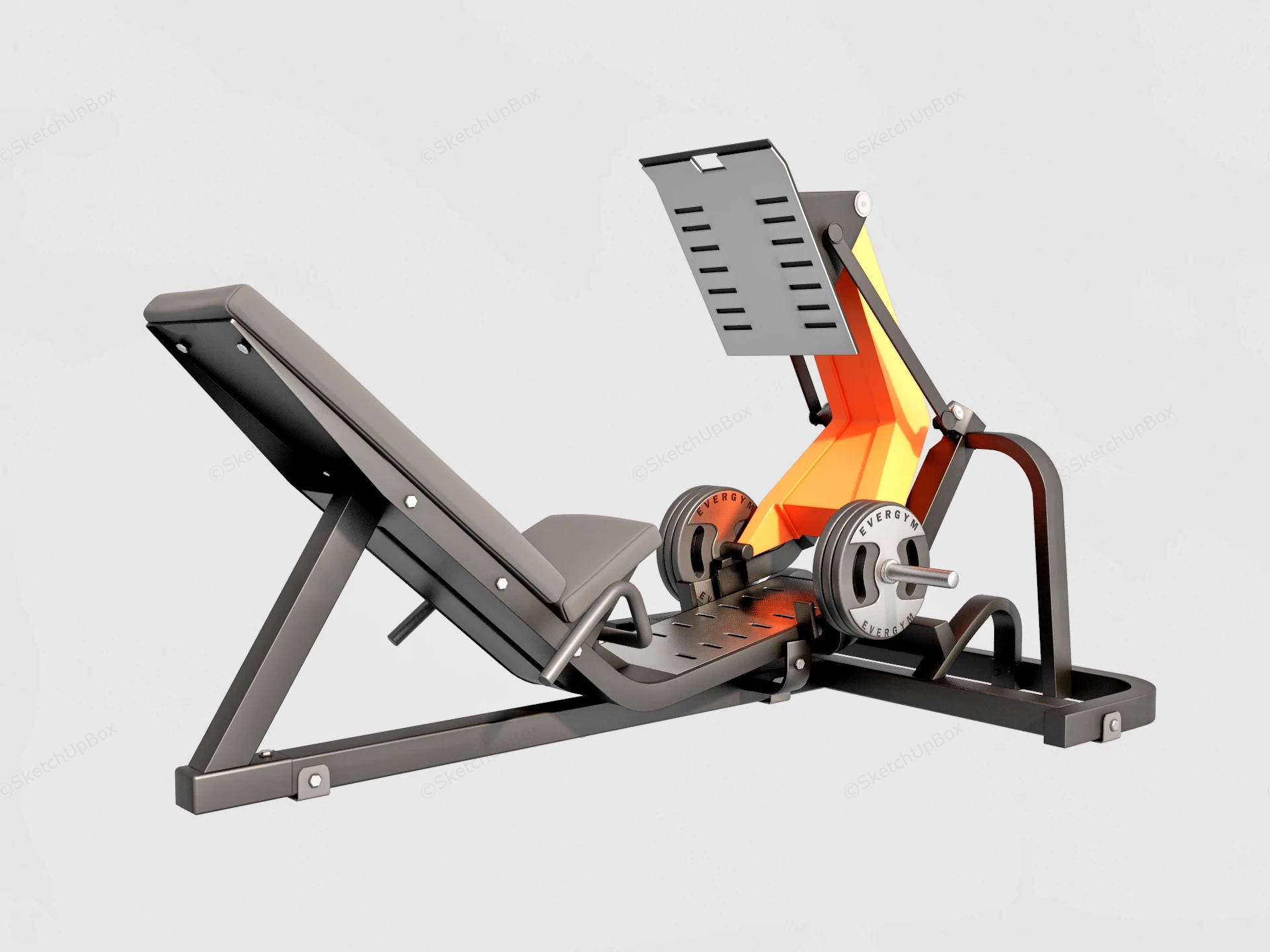 Angled Leg Press Machine sketchup model preview - SketchupBox