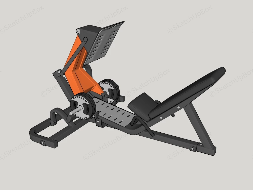 Angled Leg Press Machine sketchup model preview - SketchupBox