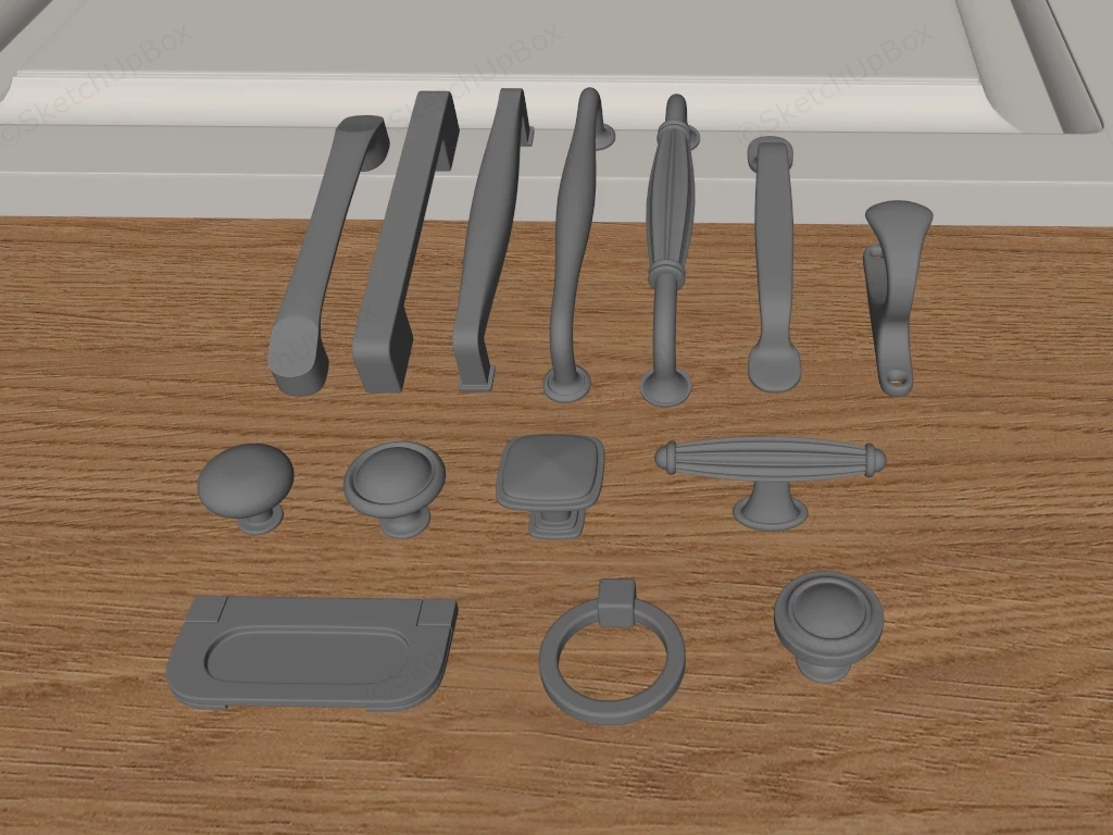 Black Drawer Handles And Pulls sketchup model preview - SketchupBox